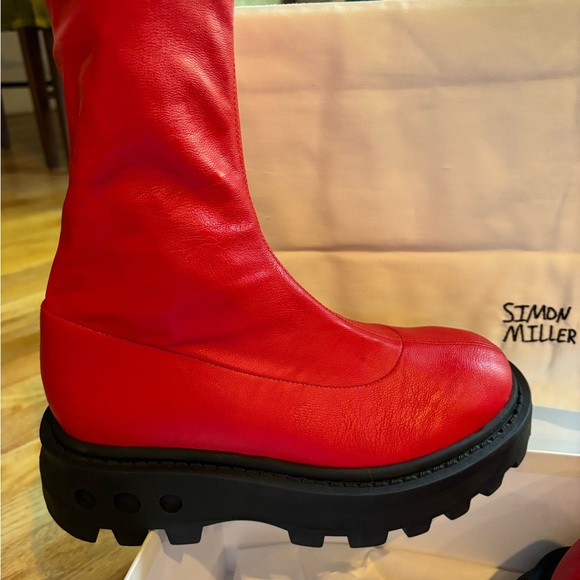 Simon Miller * new in box * vegan leather red boots*size 6 - Picture 4 of 13